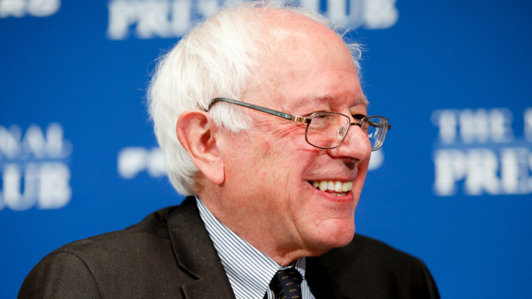 Sen. Bernie Sanders, I-Vt., speaks at a luncheon at the National Press Club on Monday, March 9, 2015 in Washington. Sanders, an independent who caucuses with Democrats, is considering running for the 2016 Democratic nomination as a liberal alternative to Hillary Clinton, focusing on income inequality and climate change. (AP Photo/Andrew Harnik)