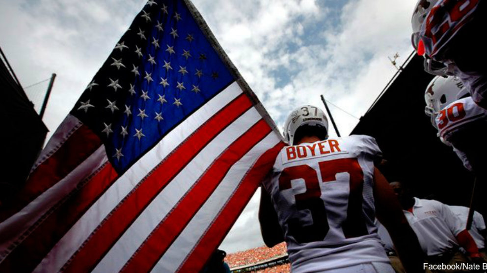 Nate Boyer Longhorns Seahawks US Flag
