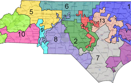 North Carolina Politically Gerrymandering Map